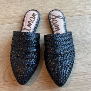 Sam Edelman Black Textured Mules